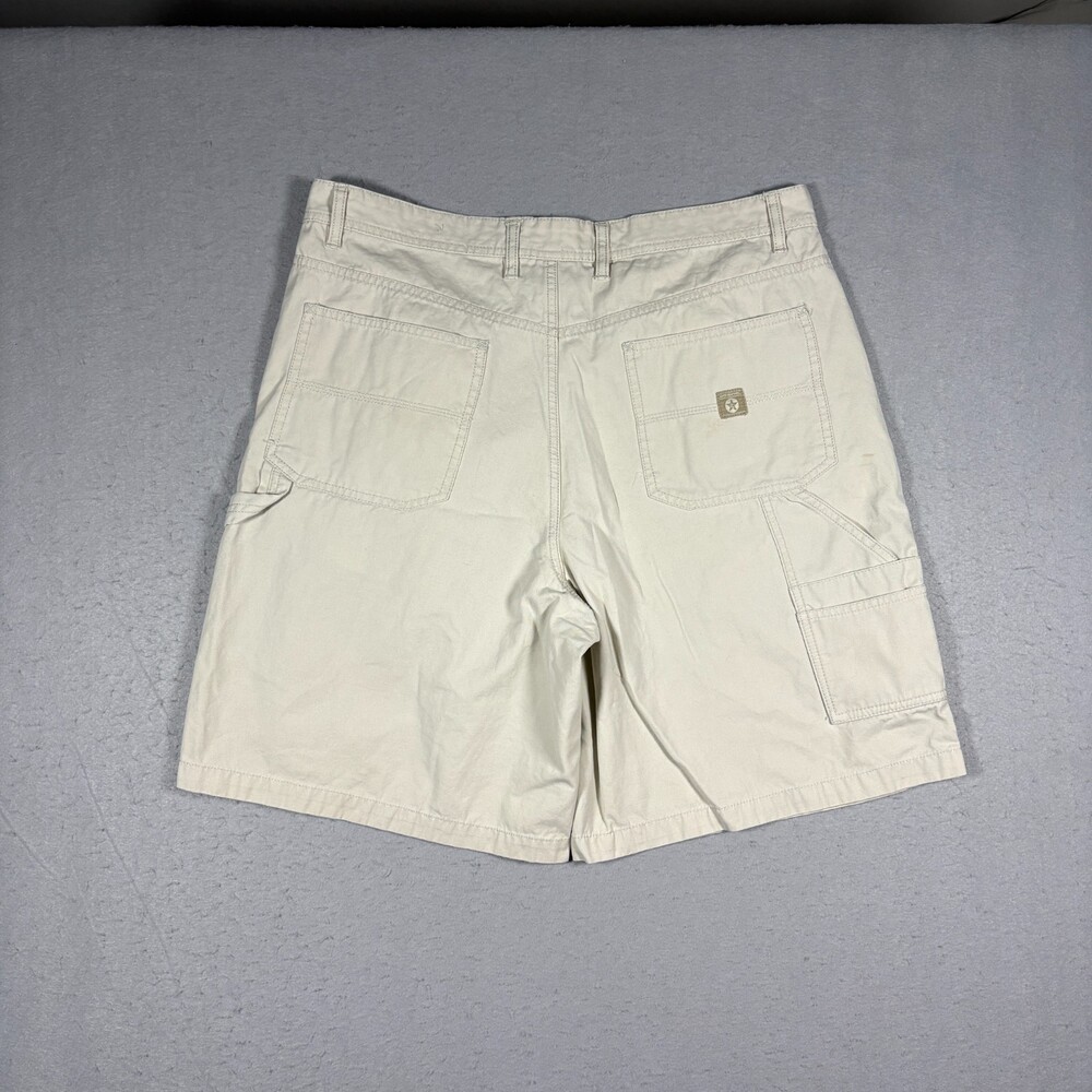Vintage Y2K Faded Glory Cargo Shorts Size 36 Beige